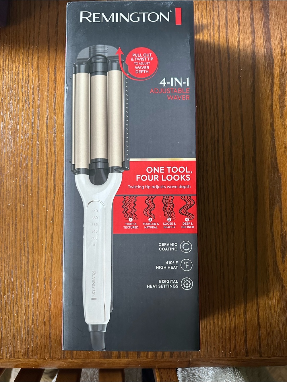NIB Remington Hair Waver in Metallic Gold and White